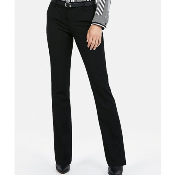 Express Columnist Barely Boot Mid Rise Black Pant 12 Short NWT - Picture 2 of 11